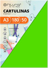 Pack 50 Cartulinas Color Verde Fuerte Tamaño A3 180g