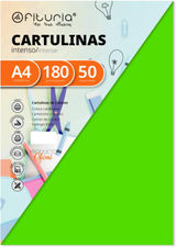 Pack 50 Cartulinas Color Verde Fuerte Tamaño A4 180g