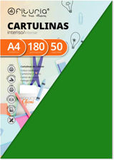 Pack 50 Cartulinas Color Verde Oscuro Tamaño A4 180g