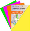 Pack 50 Cartulinas Colores Fluor Tamaño A4 180g