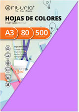 Pack 500 Hojas Color Lila Tamaño A3 80g
