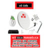 PACK 5x Kit Parabólica 50cm + LNB + Soporte + Cable + Receptor diesl