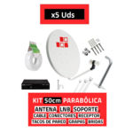 PACK 5x Kit Parabólica 50cm + LNB + Soporte + Cable + Receptor diesl - Foto 4