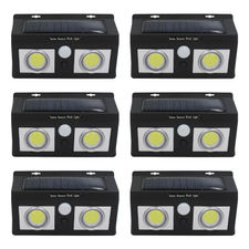 Pack 6 Apliques de Pared Solares LED 2 Luces con Sensor Crepuscular y Movimiento