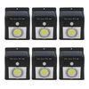 Pack 6 Apliques de Pared Solares LED con Sensor Crepuscular y Movimiento Negro