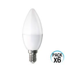 Pack 6 Bombillas LED Vela E14 6W Equi.40W 470lm 15000H 1Primer Leader