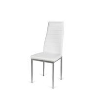 Pack 6 sillas Oviedo tapizadas en símil piel blanco, 43cm(ancho ) 98cm(altura)