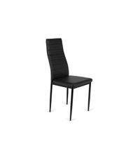 Pack 6 sillas Oviedo tapizadas en símil piel negro, 43cm(ancho ) 98cm(altura)