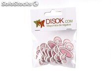 Pack con 10 adhesivos chupete madera rosa