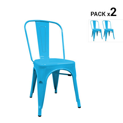 Pack de 2 cadeiras industriais torix azuis inspiradas na linha tolix