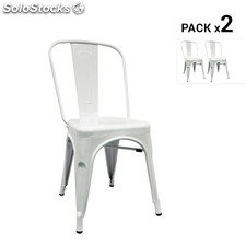 Pack de 2 cadeiras industriais torix brancas inspiradas na linha tolix