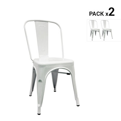 Pack de 2 cadeiras industriais torix brancas inspiradas na linha tolix