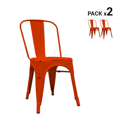 Pack de 2 cadeiras industriais torix envelhecidas vermelhas