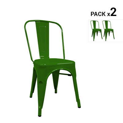 Pack de 2 cadeiras industriais torix verdes inspiradas na linha tolix