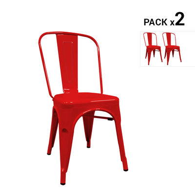 Pack de 2 cadeiras industriais torix vermelhas inspiradas na linha tolix
