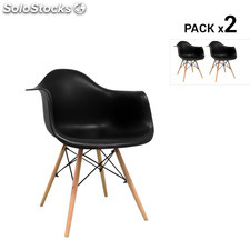 Pack de 2 cadeiras nórdicas dau pretas inspiradas na linha eames
