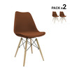 Pack de 2 cadeiras nórdicas tilsen castanhas inspiradas na linha eames