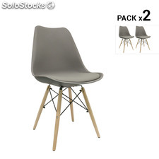 Pack de 2 cadeiras nórdicas tilsen cinzas inspiradas na linha eames