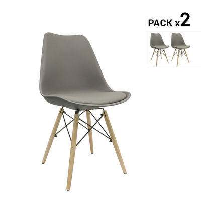 Pack de 2 cadeiras nórdicas tilsen cinzas inspiradas na linha eames