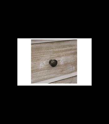 Pack de 2 mesitas de 2 cajones acabado blanco/madera, Medidas: 35cm (Ancho) 30cm - Foto 2