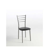 Pack de 2 sillas Berlin estructura gris tapizado negro, 90 cm(alto)38