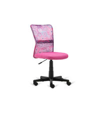 Pack de 2 sillas de oficina Rosaura con malla, altura regulable acabado rosa.