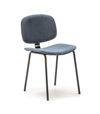 Pack de 2 sillas MARIO tapizadas en pana color azul, 50/79cm(alto) 44cm(ancho)