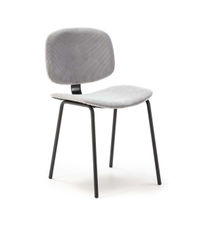 Pack de 2 sillas MARIO tapizadas en pana color gris, 50/79cm(alto) 44cm(ancho)