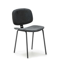 Pack de 2 sillas MARIO tapizadas en pana color negro, 50/79cm(alto) 44cm(ancho)