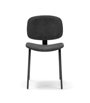 Pack de 2 sillas MARIO tapizadas en pana color negro, 50/79cm(alto) 44cm(ancho) - Foto 2