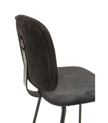 Pack de 2 sillas MARIO tapizadas en pana color negro, 50/79cm(alto) 44cm(ancho) - Foto 4