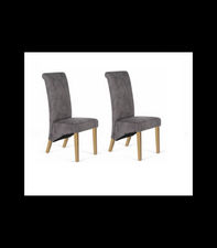 Pack de 2 sillas Minerva acabado tela gris. 107 cm (alto) 43 cm (ancho) 63 cm