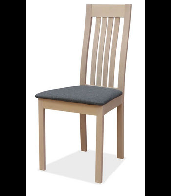 Pack de 2 sillas modelo Isaba acabado natural, tapizado gris 96cm(alto)
