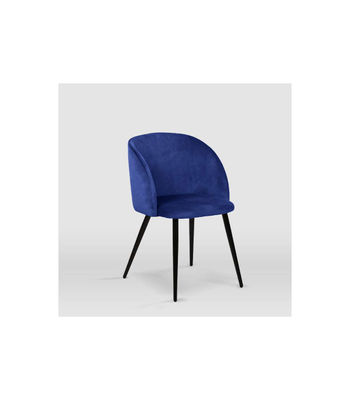 Pack de 2 sillas modelo Keren tapizadas en terciopelo azul indigo, 51.5cm(ancho - Foto 3
