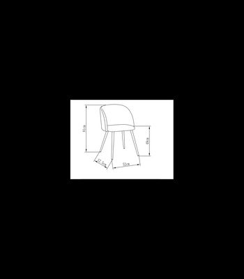 Pack de 2 sillas modelo Keren tapizadas en terciopelo granate, 51.5cm(ancho ) - Foto 4