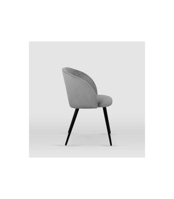 Pack de 2 sillas modelo Keren tapizadas en terciopelo gris piedra, 51.5cm(ancho - Foto 2
