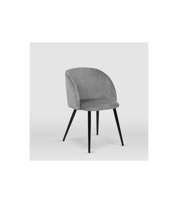 Pack de 2 sillas modelo Keren tapizadas en terciopelo gris piedra, 51.5cm(ancho - Foto 3