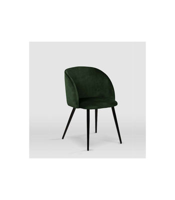 Pack de 2 sillas modelo Keren tapizadas en terciopelo verde botella, - Foto 2
