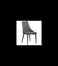 Pack de 2 sillas modelo Paola acabado polipiel gris, 50 x 58 x 92/49 cm (largo x