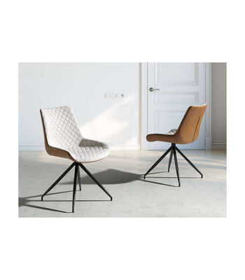 Pack de 2 sillas modelo SABINA acabado beige/marrón, 48 x 62 x 87 cm (largo x - Foto 2