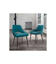 Pack de 2 sillas para comedor acabado azul, 82 cm(alto)50 cm(ancho)58 cm(largo),