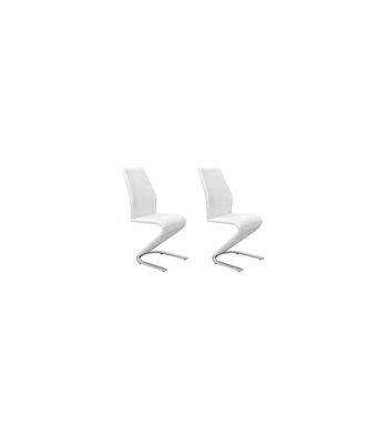 Pack de 2 sillas Unique tapizadas en tejido PU blanco, 100cm(alto) 43cm(ancho) - Foto 4