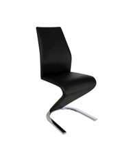 Pack de 2 sillas Unique tapizadas en tejido PU negro, 100cm(alto) 43cm(ancho)