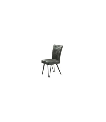 Pack de 2 sillas Urban estructura metálica negra tapizado en tela color gris - Foto 2