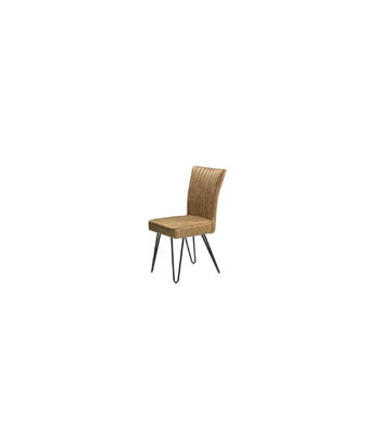 Pack de 2 sillas Urban estructura metalica negra tapizado tela en color marrón, - Foto 2