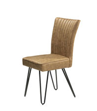 Pack de 2 sillas Urban estructura metalica negra tapizado tela en color marrón,