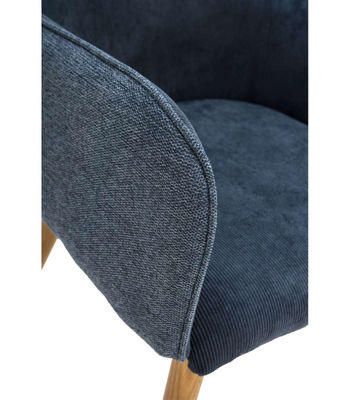 Pack de 2 sillones para comedor Javier tapizado textil pana azul vaquero, - Foto 5