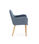 Pack de 2 sillones para comedor Javier tapizado textil pana azul vaquero, - Foto 3