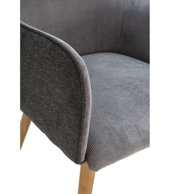 Pack de 2 sillones para comedor Javier tapizado textil pana gris, 89cm(alto) - Foto 3