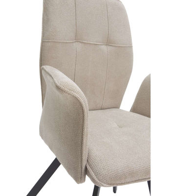 Pack de 2 sillones para comedor Marcos tapizado textil beige, 89cm(alto) - Foto 3